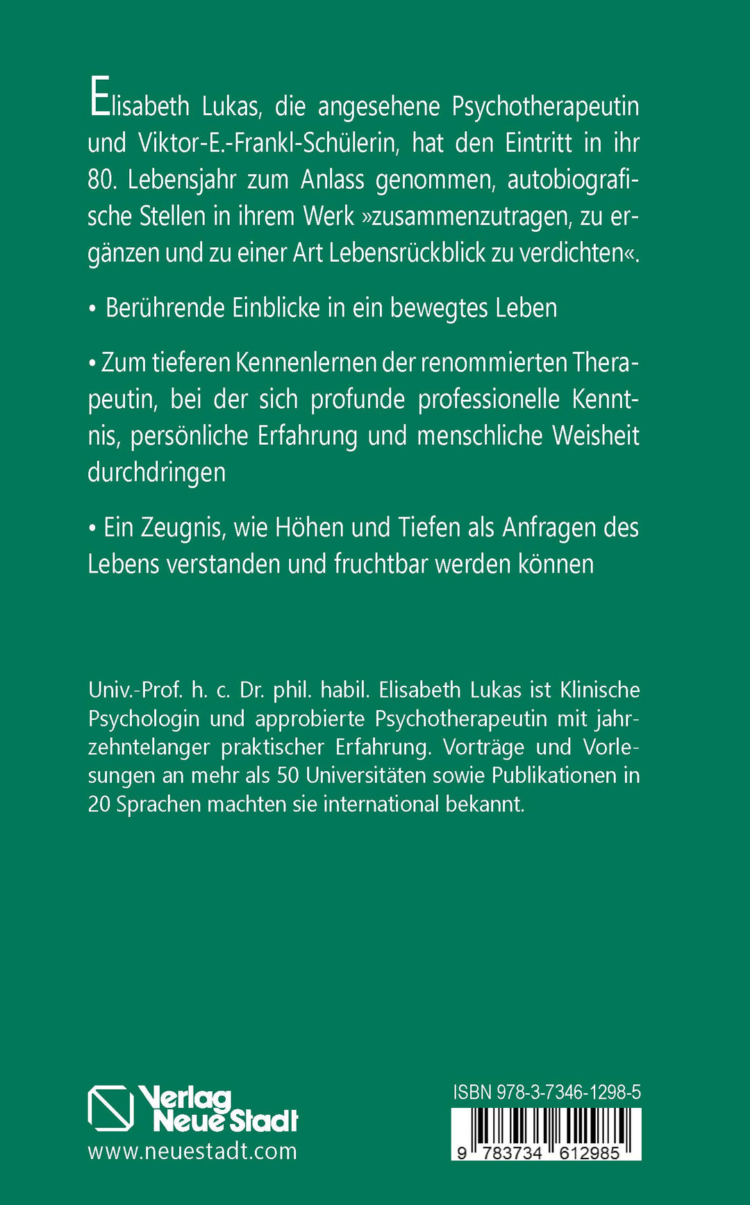 Durchquehrung einer bewegten Zeit | Lukas, Elisabeth