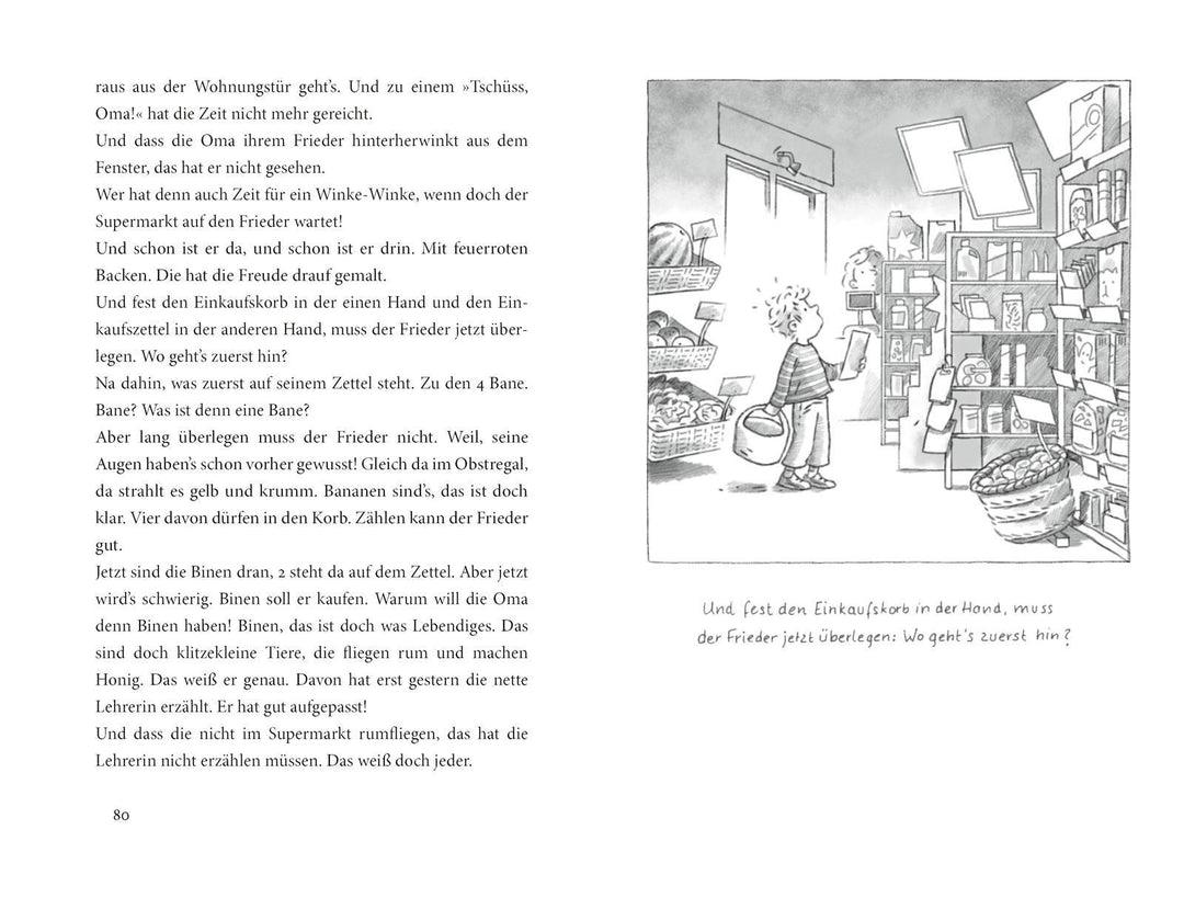 'Oma', schreit der Frieder, 'ich hab meine Lehrerin lieber!' | Mebs, Gudrun