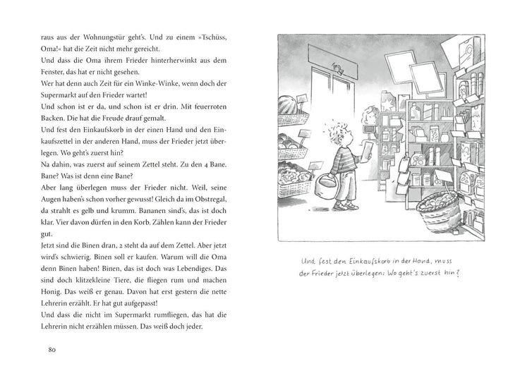 'Oma', schreit der Frieder, 'ich hab meine Lehrerin lieber!' | Mebs, Gudrun