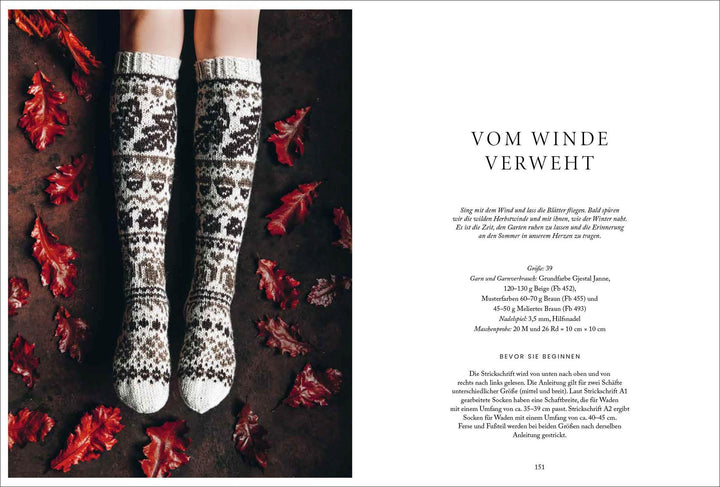 Florale Scandi-Socken stricken | Laitinen, Niina