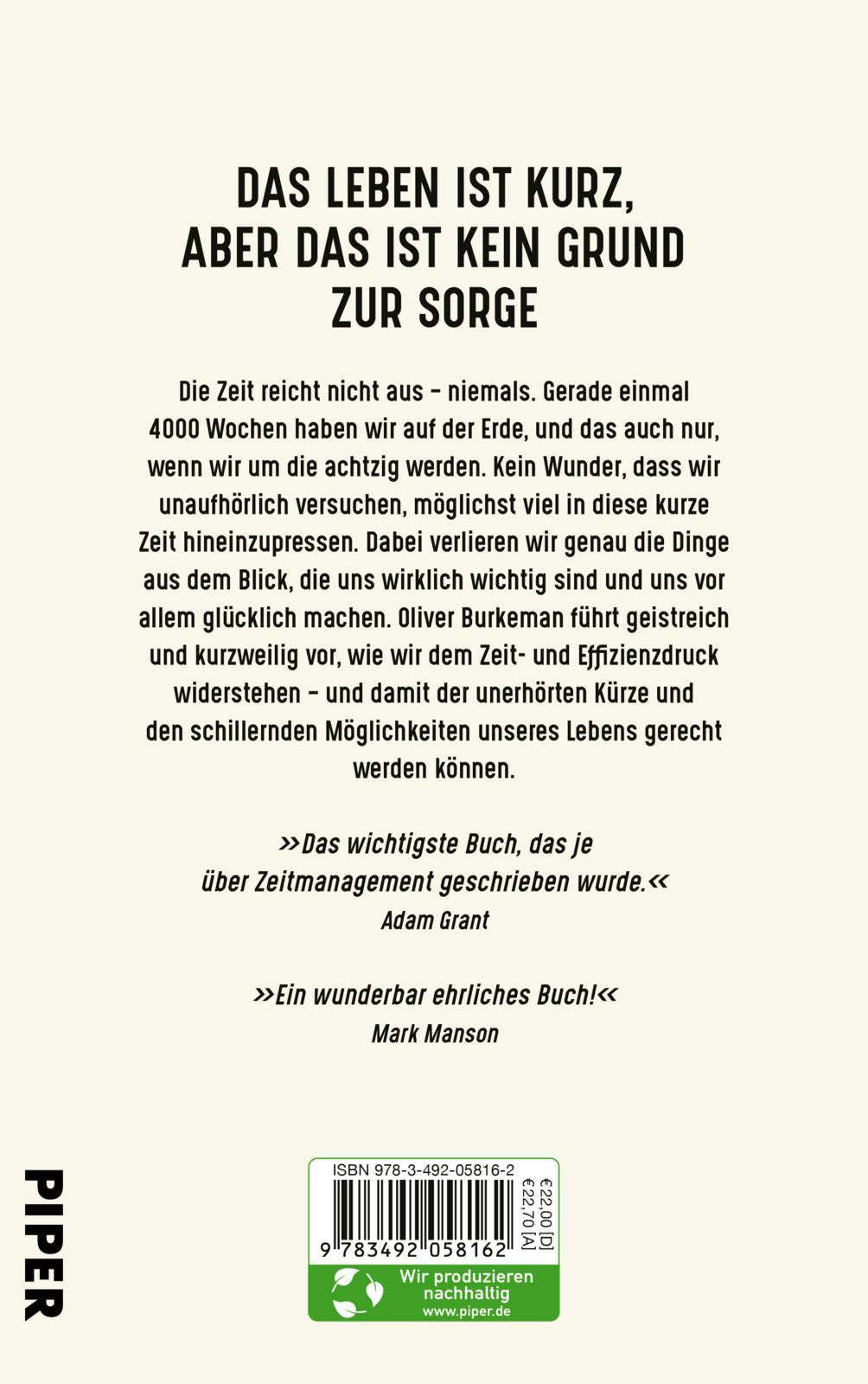 4000 Wochen | Burkeman, Oliver