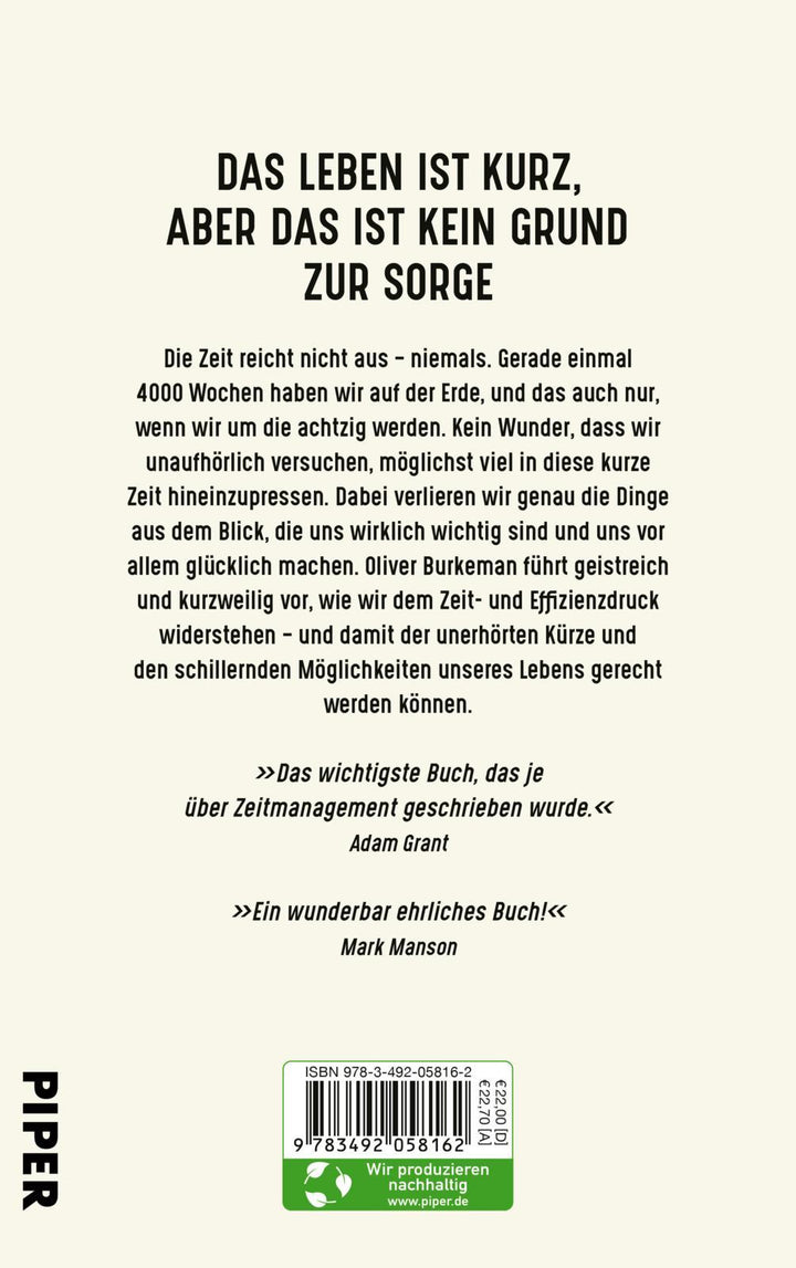 4000 Wochen | Burkeman, Oliver