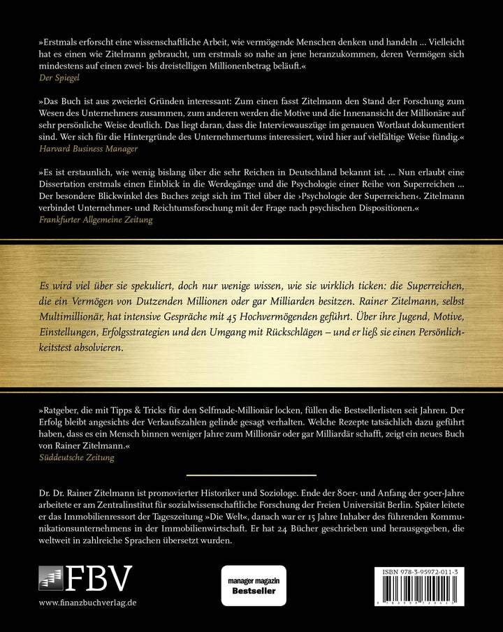 Psychologie der Superreichen | Zitelmann, Rainer