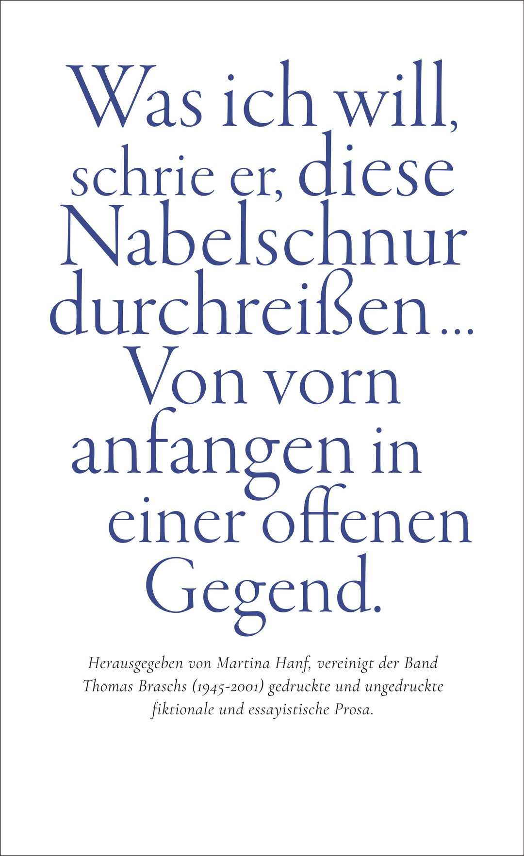 'Du mußt gegen den Wind laufen' | Brasch, Thomas
