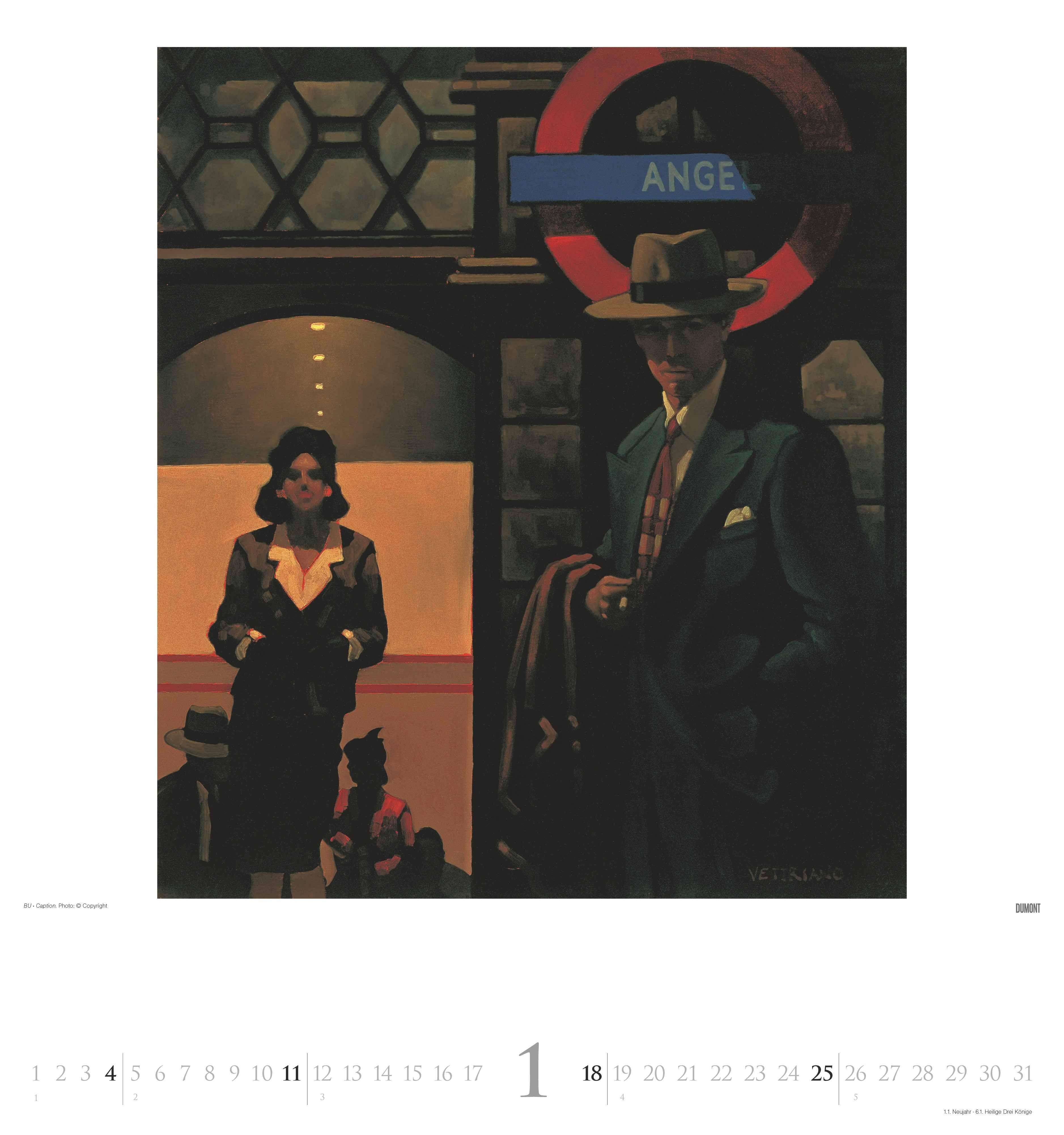 Jack Vettriano 2026 - Kunst-Kalender - Wand-Kalender - 45x48 | -