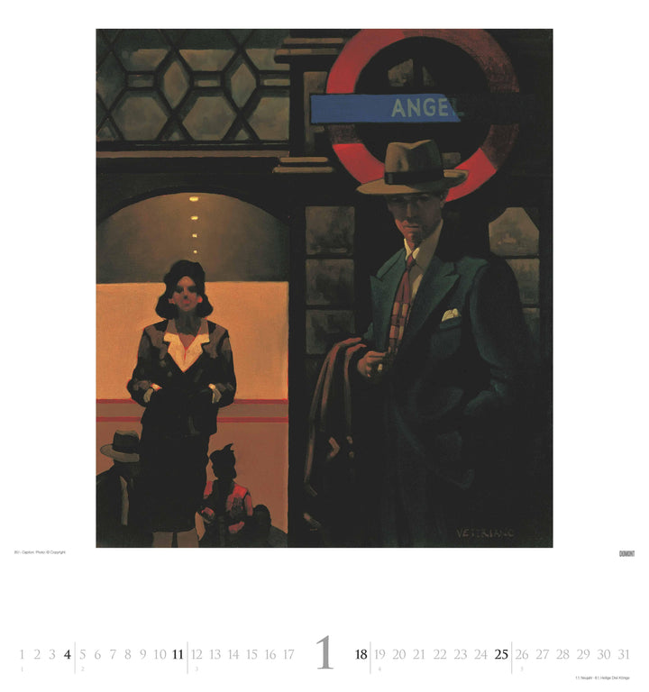 Jack Vettriano 2026 - Kunst-Kalender - Wand-Kalender - 45x48 | -