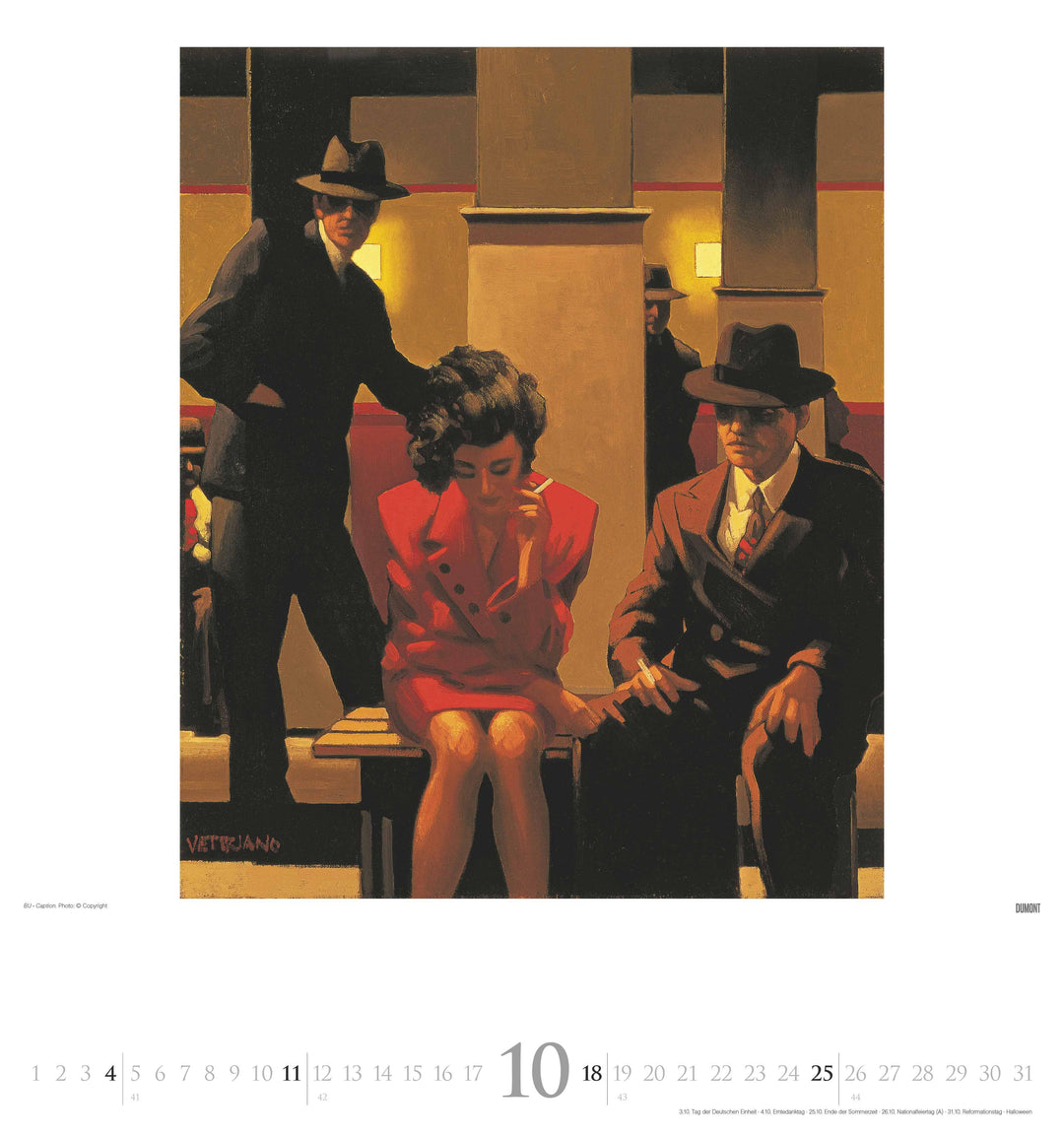 Jack Vettriano 2026 - Kunst-Kalender - Wand-Kalender - 45x48 | -