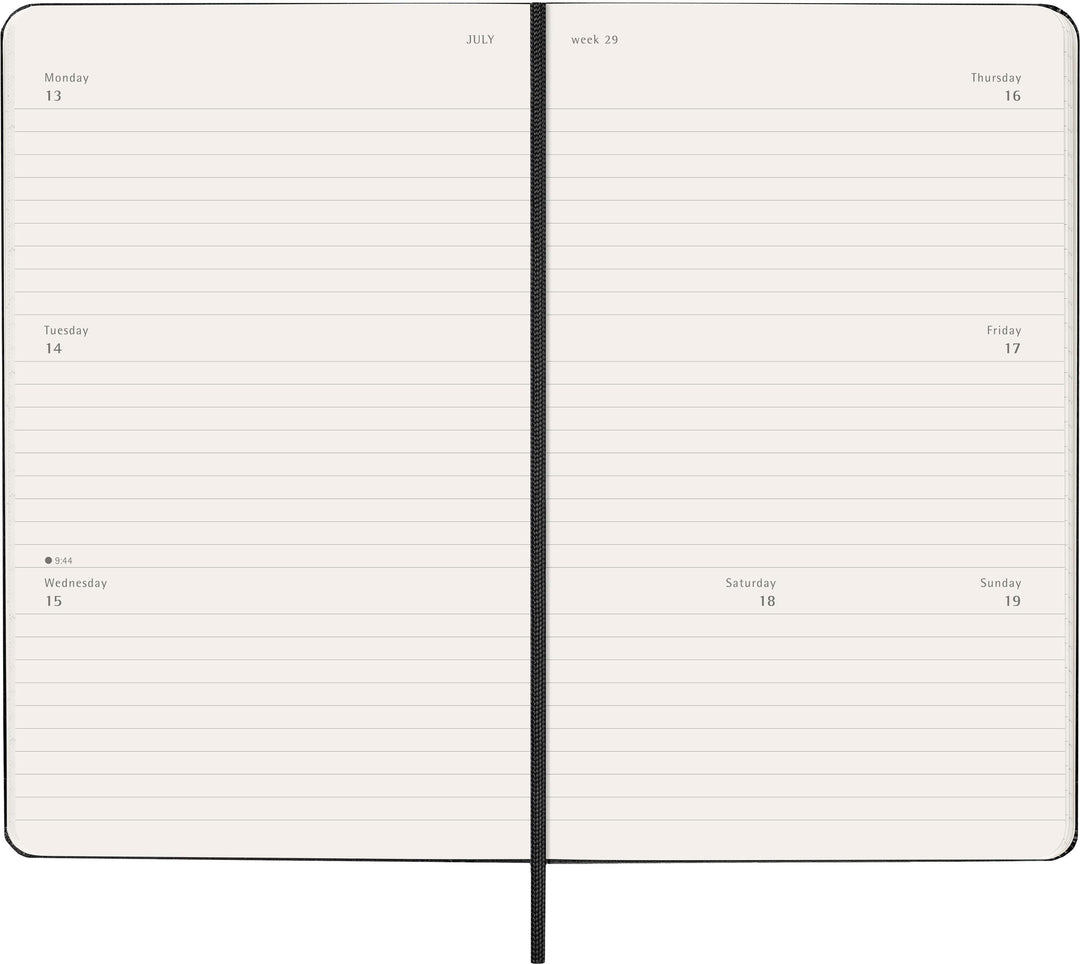 Moleskine 12 Monate Wochenkalender 2026, Large/A5, 1 Wo = 2 Seiten, horizont...