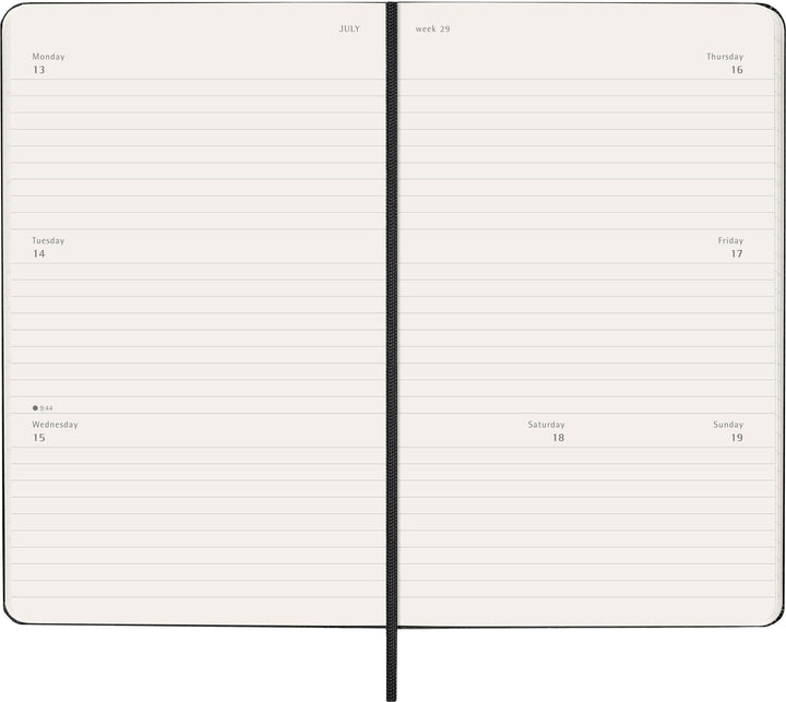 Moleskine 12 Monate Wochenkalender 2026, Large/A5, 1 Wo = 2 Seiten, horizont...