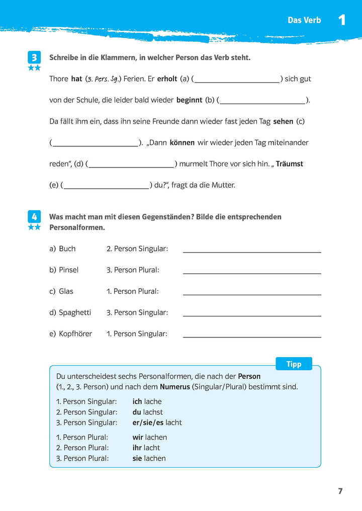 10-Minuten-Training Deutsch Grammatik Zeiten 5. - 7. Klasse | -