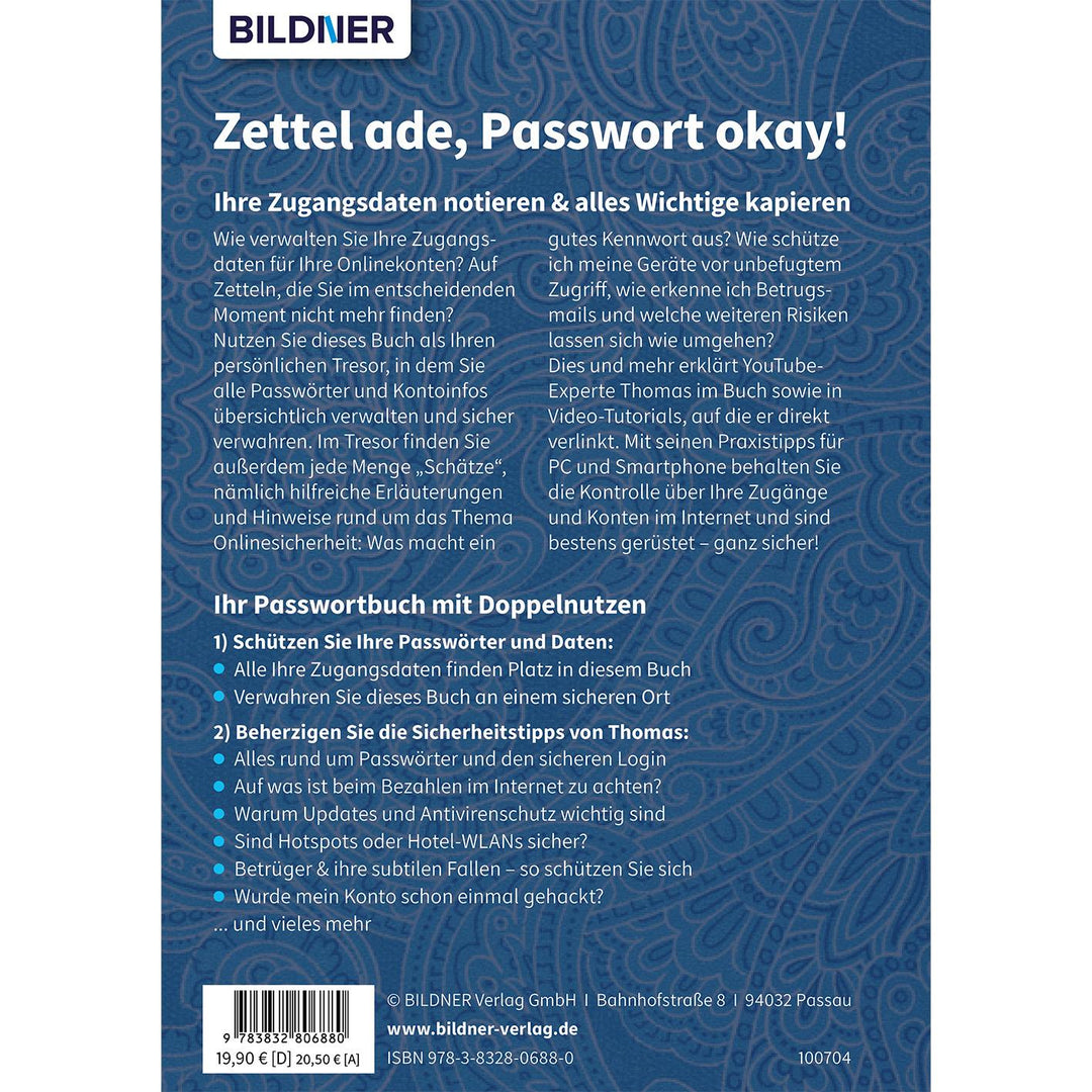 Zettel ade, Passwort okay! Das schlaue Passwortbuch | Schmid, Anja | Bildner...