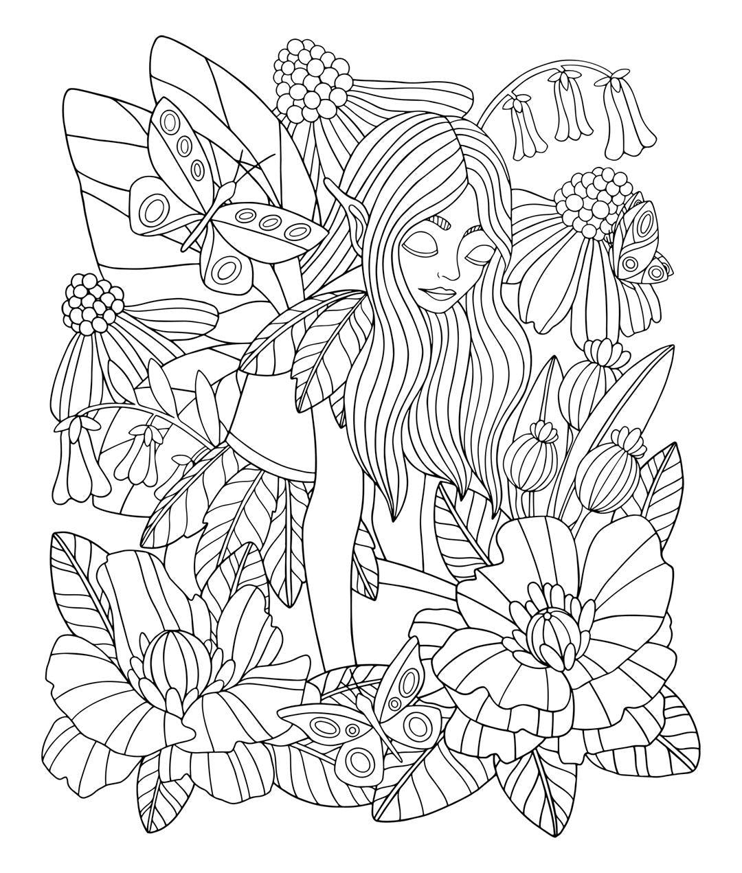 Im Feenreich. Ein Ausmalbuch. | Öberg, Emelie Lidehäll