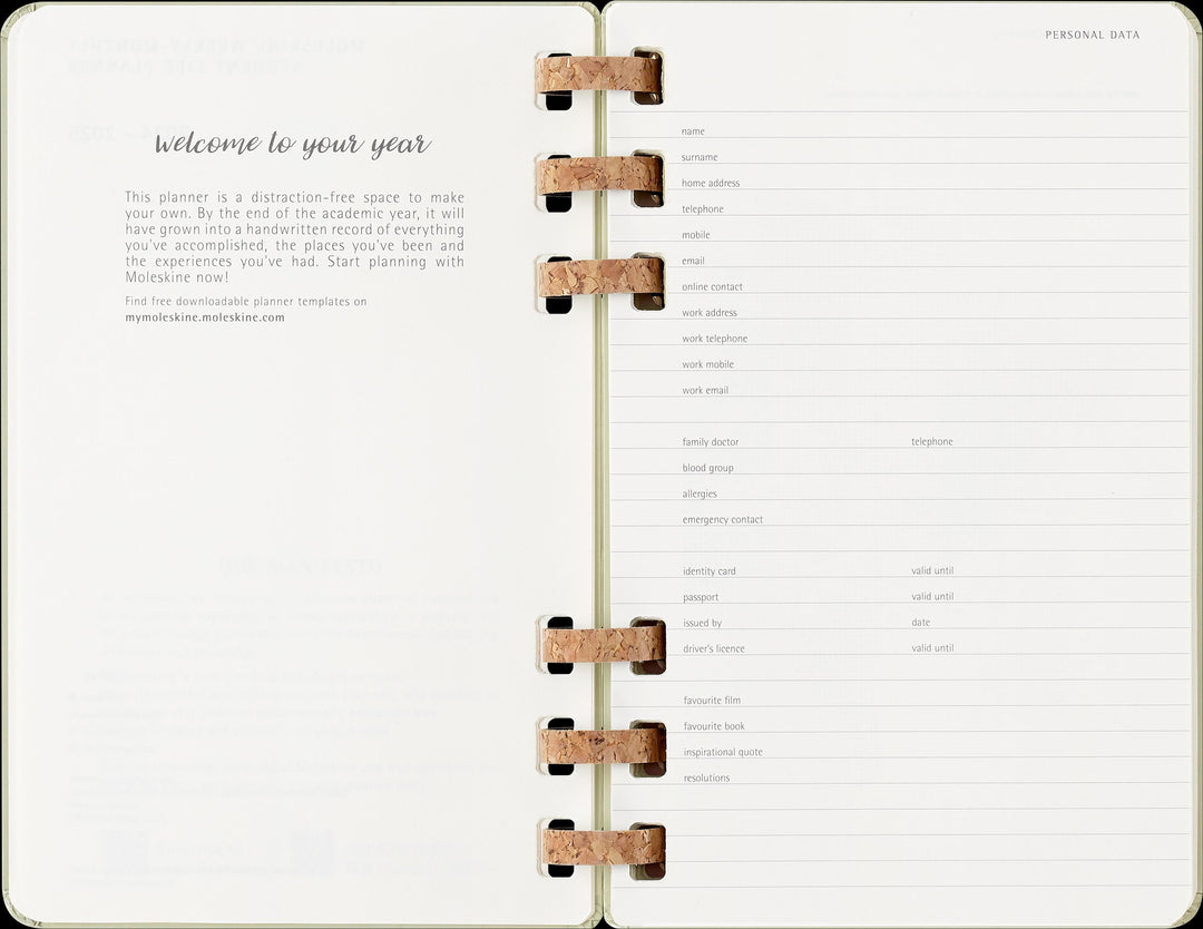 Moleskine 12 Monate Studienplaner mit Spiralbindung 2026, L/A5, Fester Einba...