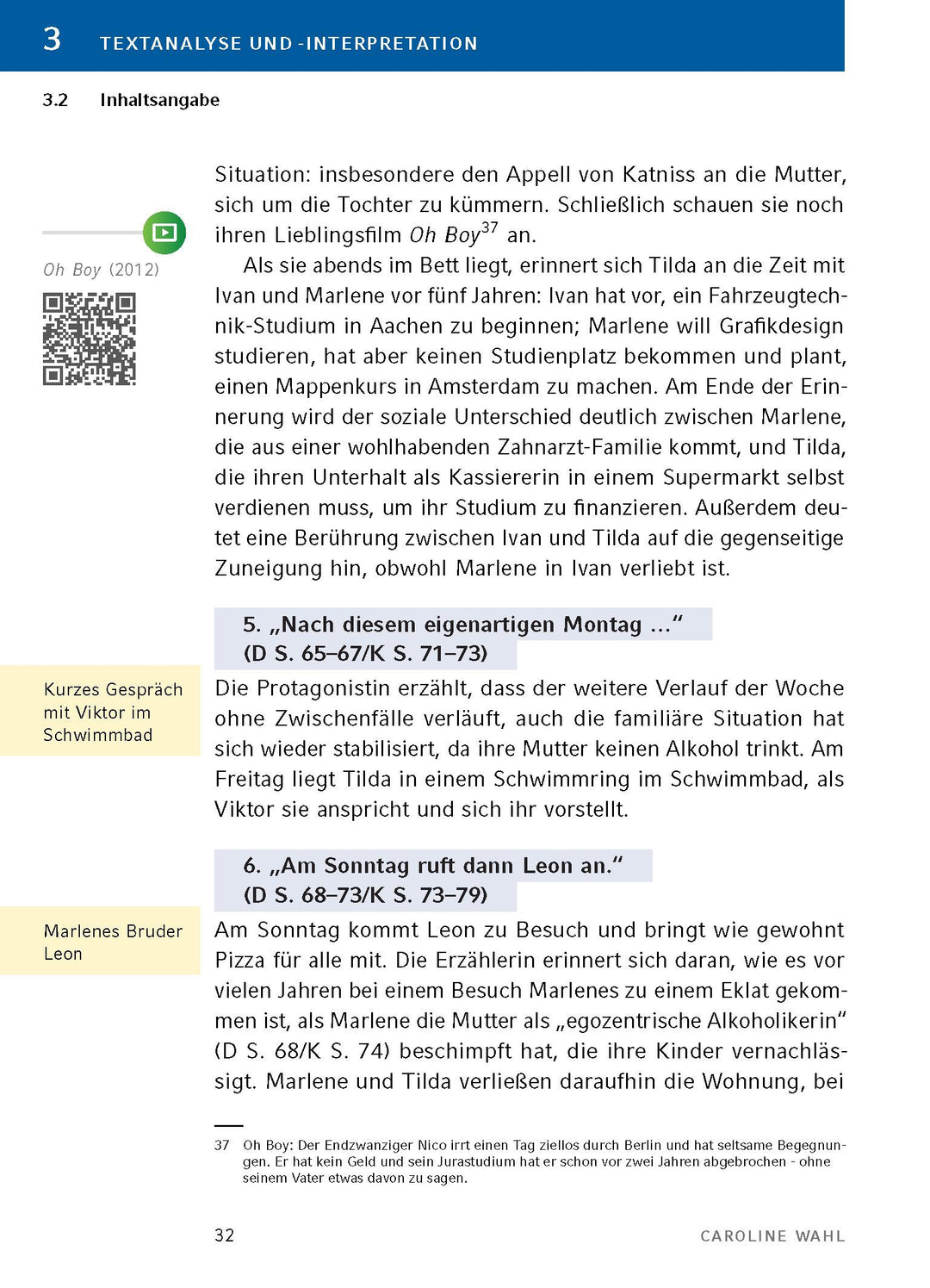 22 Bahnen von Caroline Wahl - Textanalyse und Interpretation | Wahl, Caroline