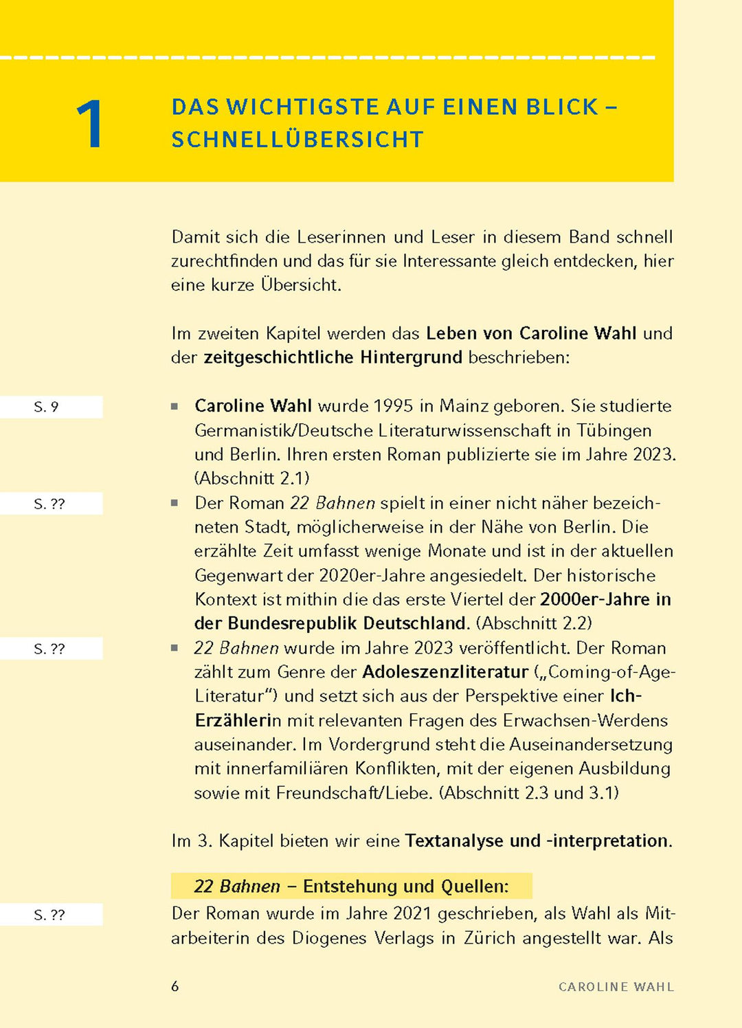 22 Bahnen von Caroline Wahl - Textanalyse und Interpretation | Wahl, Caroline