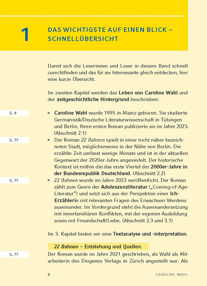 22 Bahnen von Caroline Wahl - Textanalyse und Interpretation | Wahl, Caroline