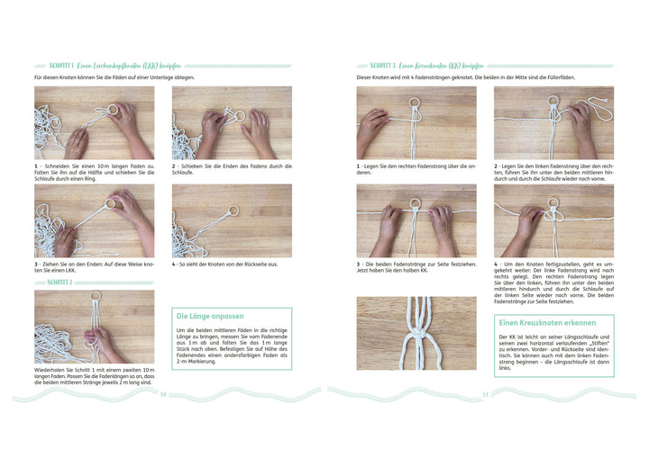 Makramee für Anfänger*innen. Die wichtigsten Knoten & Knüpftechniken in 10 e...