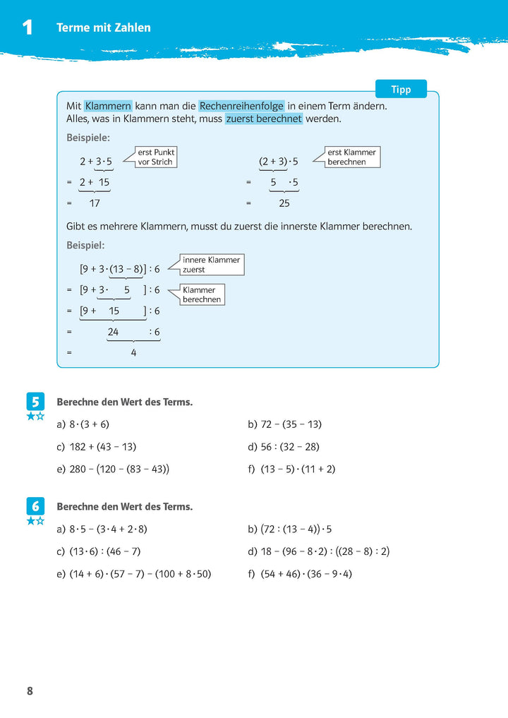 10-Minuten-Training Mathematik Rechnen mit Termen 7./8. Klasse. Kleine Lernp...