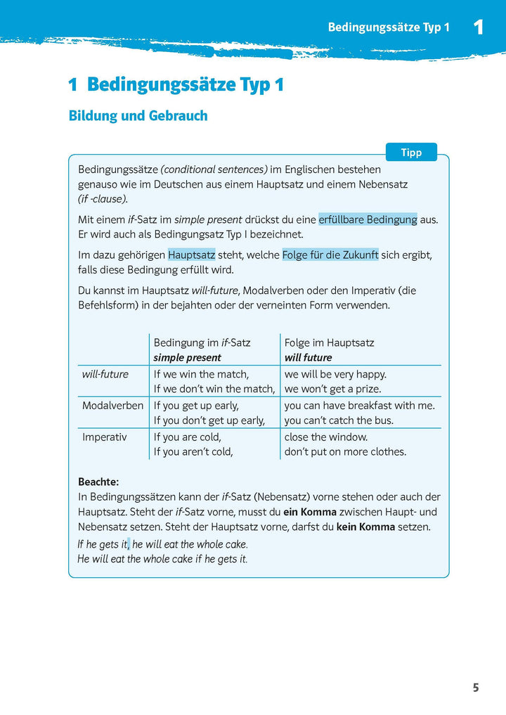 10-Minuten-Training Englisch Grammatik If-Clauses 6.-8. Klasse | -