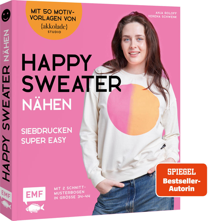 Happy Sweater nähen - Siebdrucken super easy! Mit 50 Motivvorlagen von @akko...