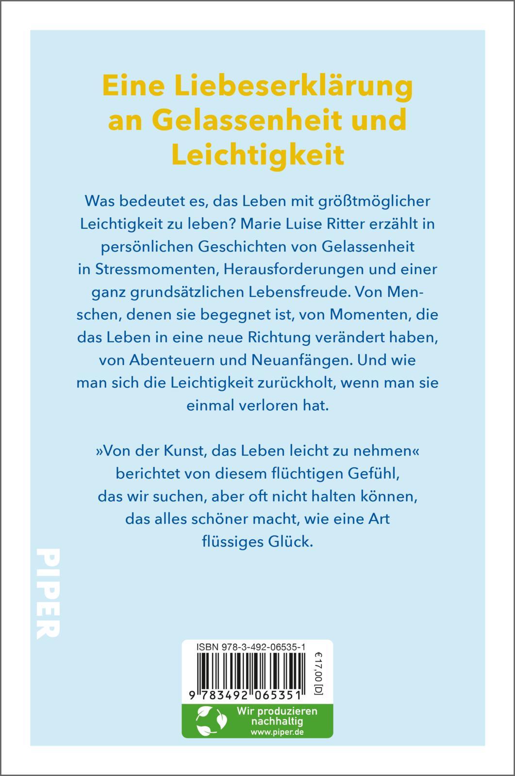 Von der Kunst, das Leben leicht zu nehmen | Ritter, Marie Luise
