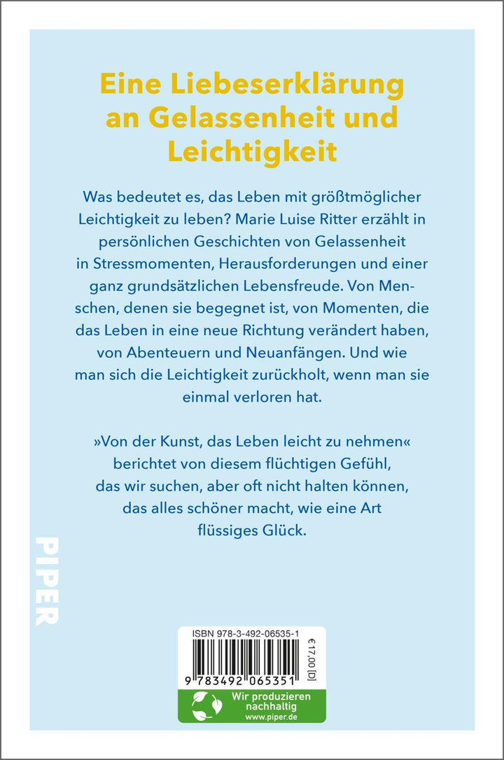 Von der Kunst, das Leben leicht zu nehmen | Ritter, Marie Luise