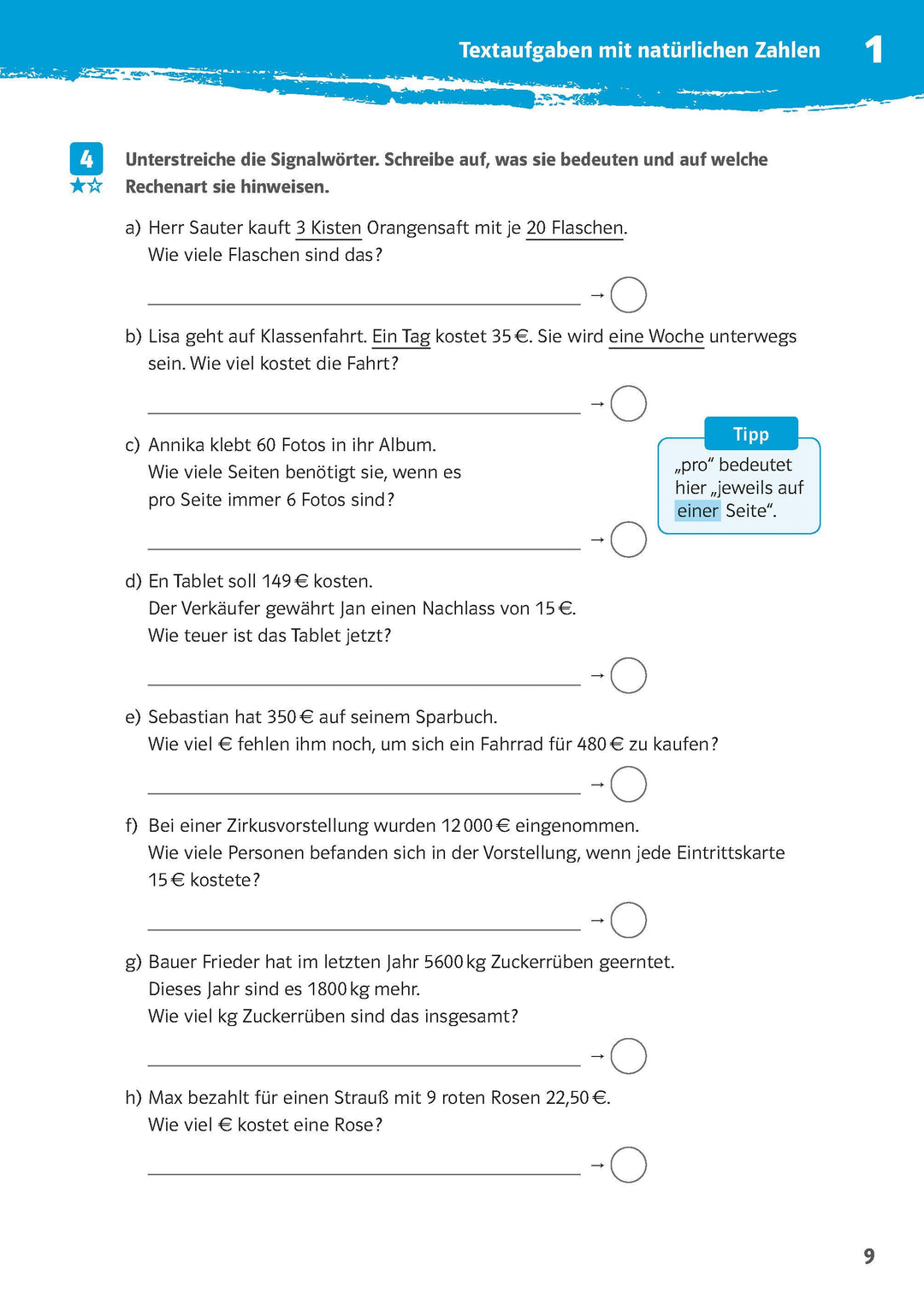10-Minuten-Training Mathematik Textaufgaben 5. Klasse | -