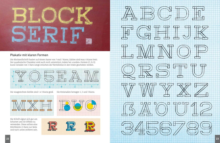 Handlettering. Die 33 schönsten Alphabete mit Rahmen, Ornamenten und Bordüre...