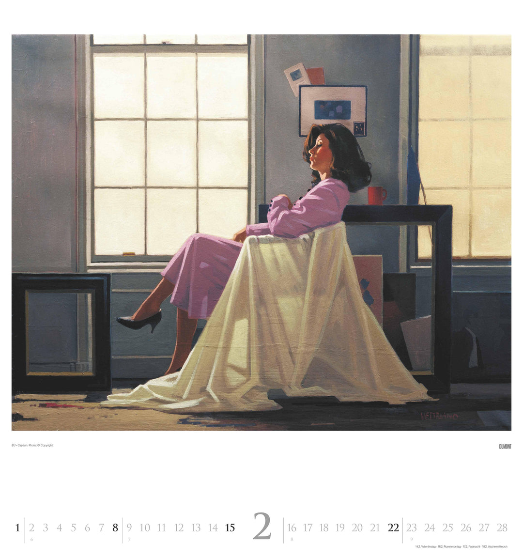 Jack Vettriano 2026 - Kunst-Kalender - Wand-Kalender - 45x48 | -