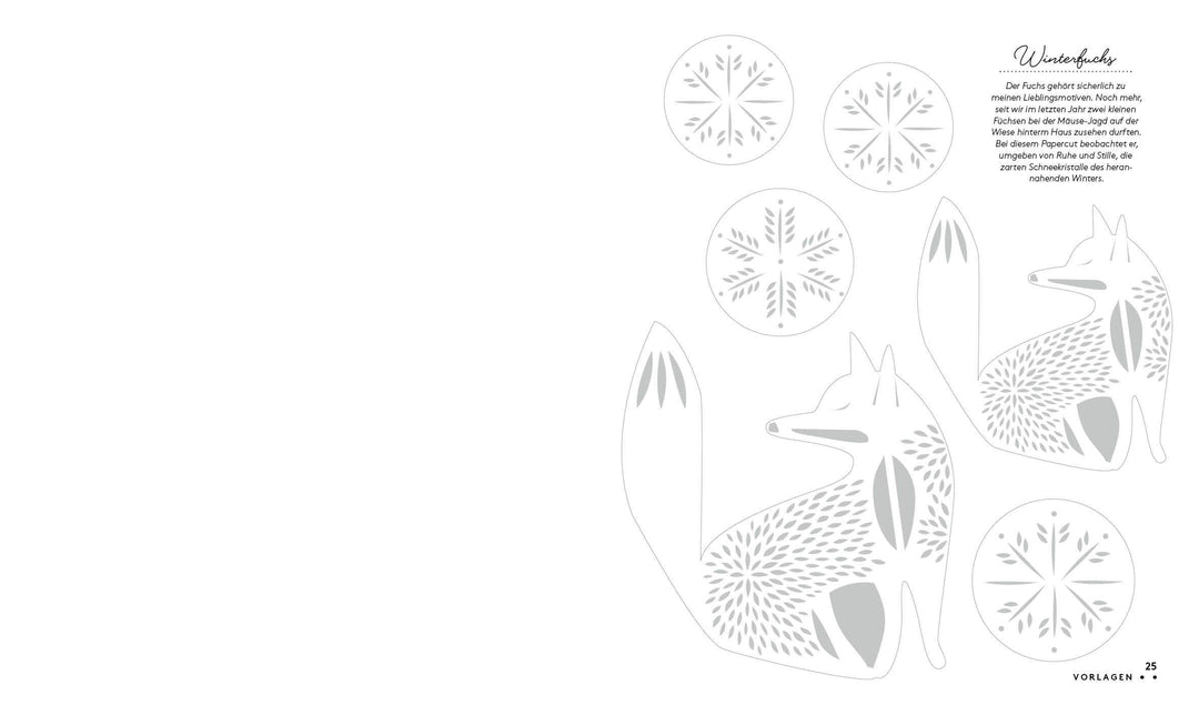 Set: Christmas Papercut - Die Vorlagenmappe mit Anleitung und 20 weihnachtli...