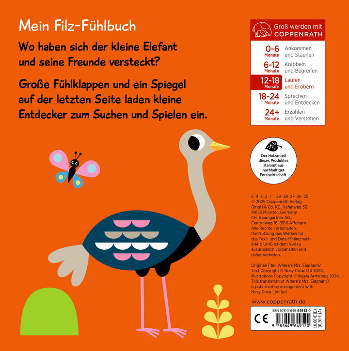 Mein Filz-Fühlbuch: Kuckuck, kleiner Elefant! | -