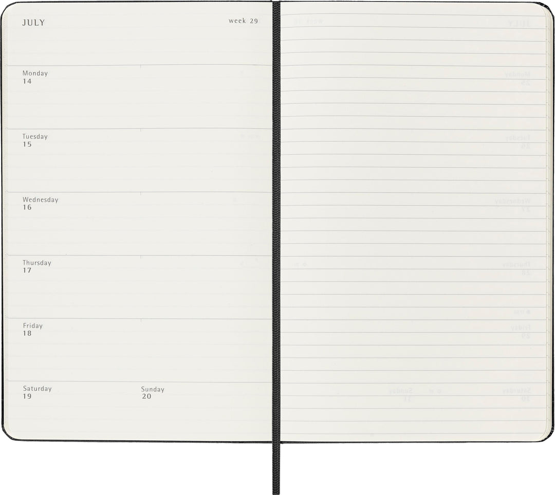 Moleskine 18 Monate Wochen Notizkalender 2025/2026, L/A5, 1 Wo = 1 Seite, Re...