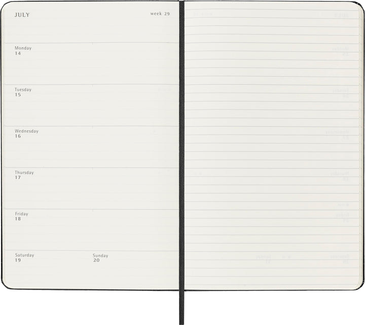 Moleskine 18 Monate Wochen Notizkalender 2025/2026, L/A5, 1 Wo = 1 Seite, Re...