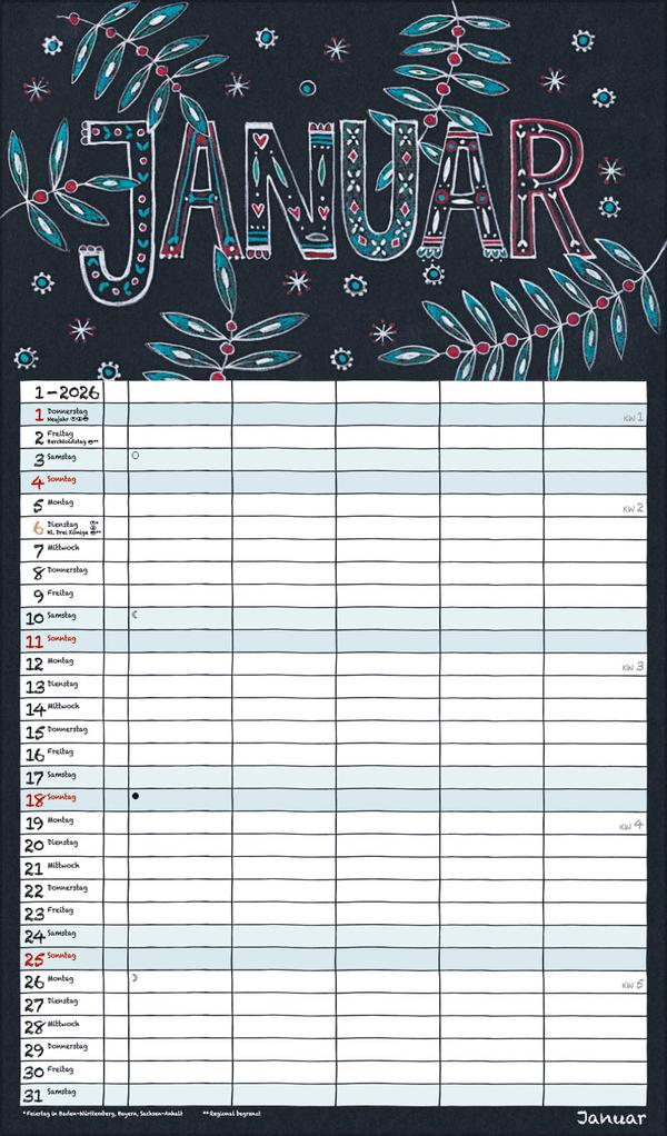 Lovely Chalk Timer 2026 | -