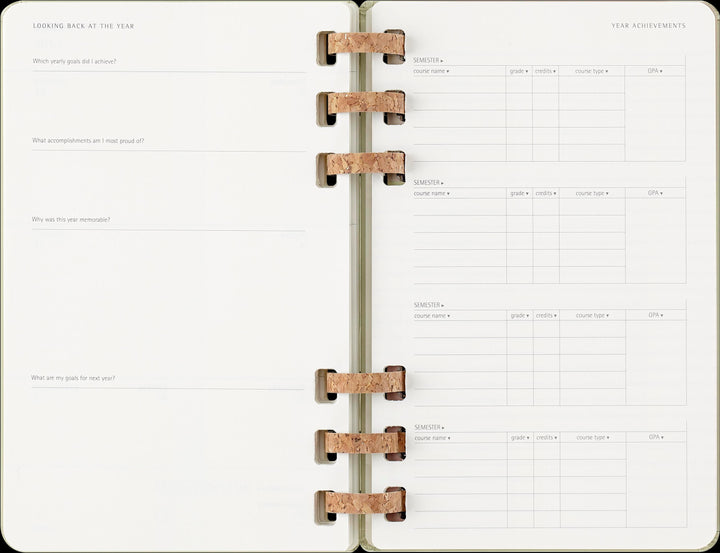 Moleskine 12 Monate Studienplaner mit Spiralbindung 2026, L/A5, Fester Einba...