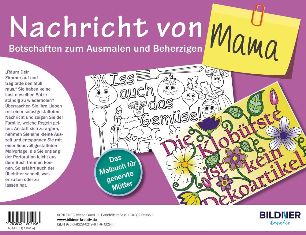 Das Malbuch für Erwachsene: Nachricht von Mama! | -