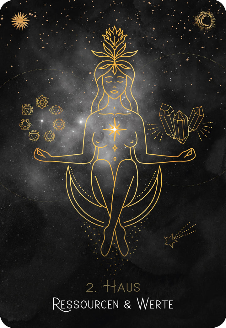 Astro-Cards - Luxury Edition - Box u. Karten mit Goldprägung/Goldschnitt, li...