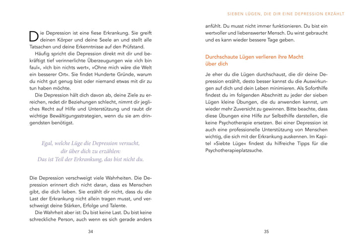 7 Lügen, die dir eine Depression erzählt | Berger, Dinah-Kristin