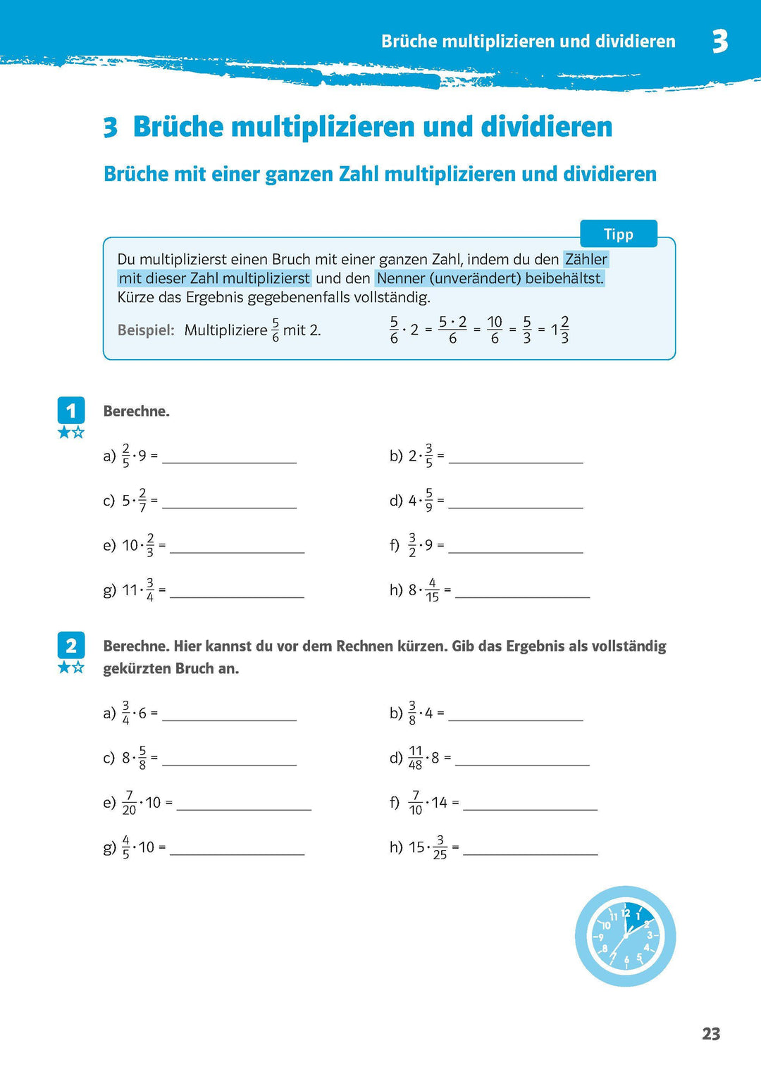 10-Minuten-Training Rechnen mit Brüchen. Mathematik 5./6. Klasse | -