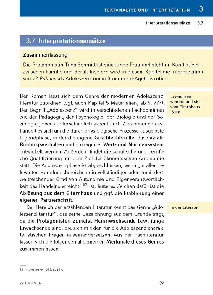 22 Bahnen von Caroline Wahl - Textanalyse und Interpretation | Wahl, Caroline