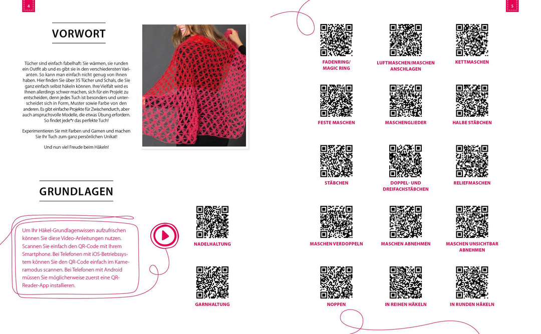 Häkeln kompakt - Tücher häkeln. Mit Video-Anleitungen zu allen Grundtechnike...