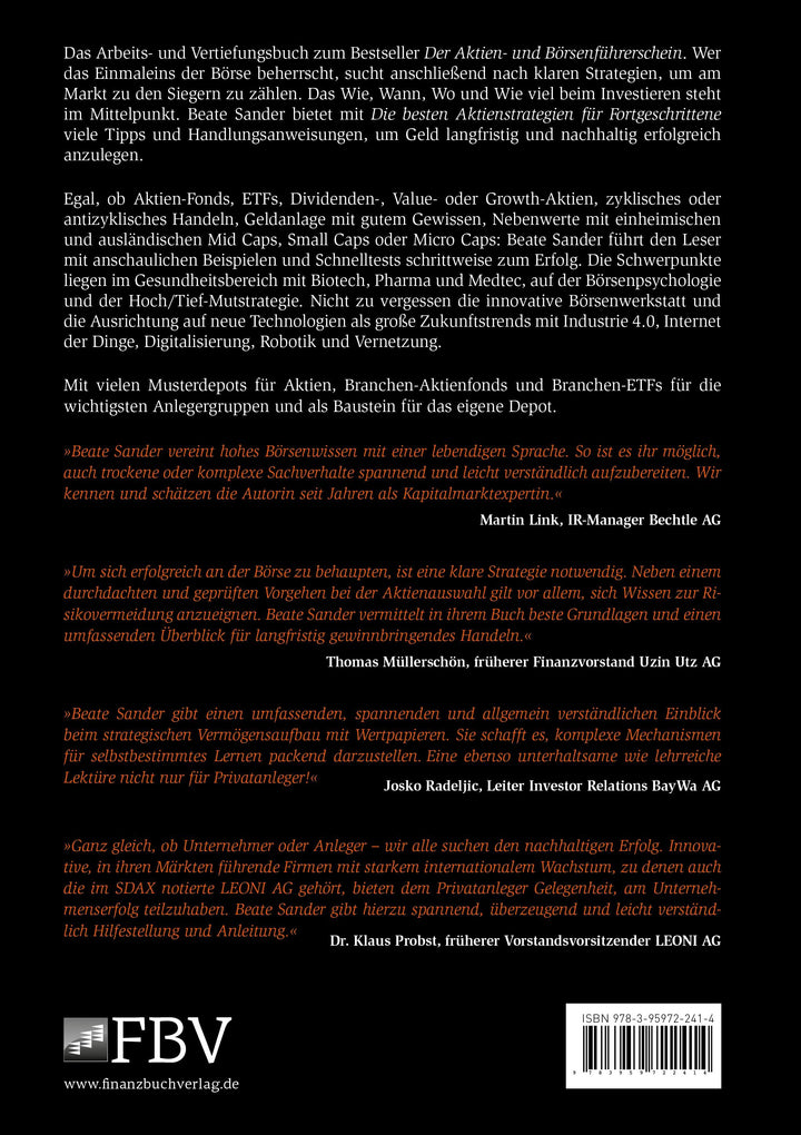 Die besten Aktienstrategien für Fortgeschrittene | Sander, Beate