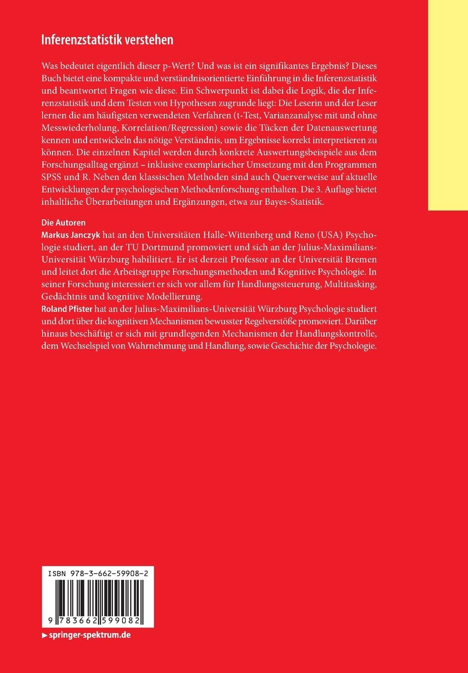 Inferenzstatistik verstehen | Pfister, Roland | Janczyk, Markus