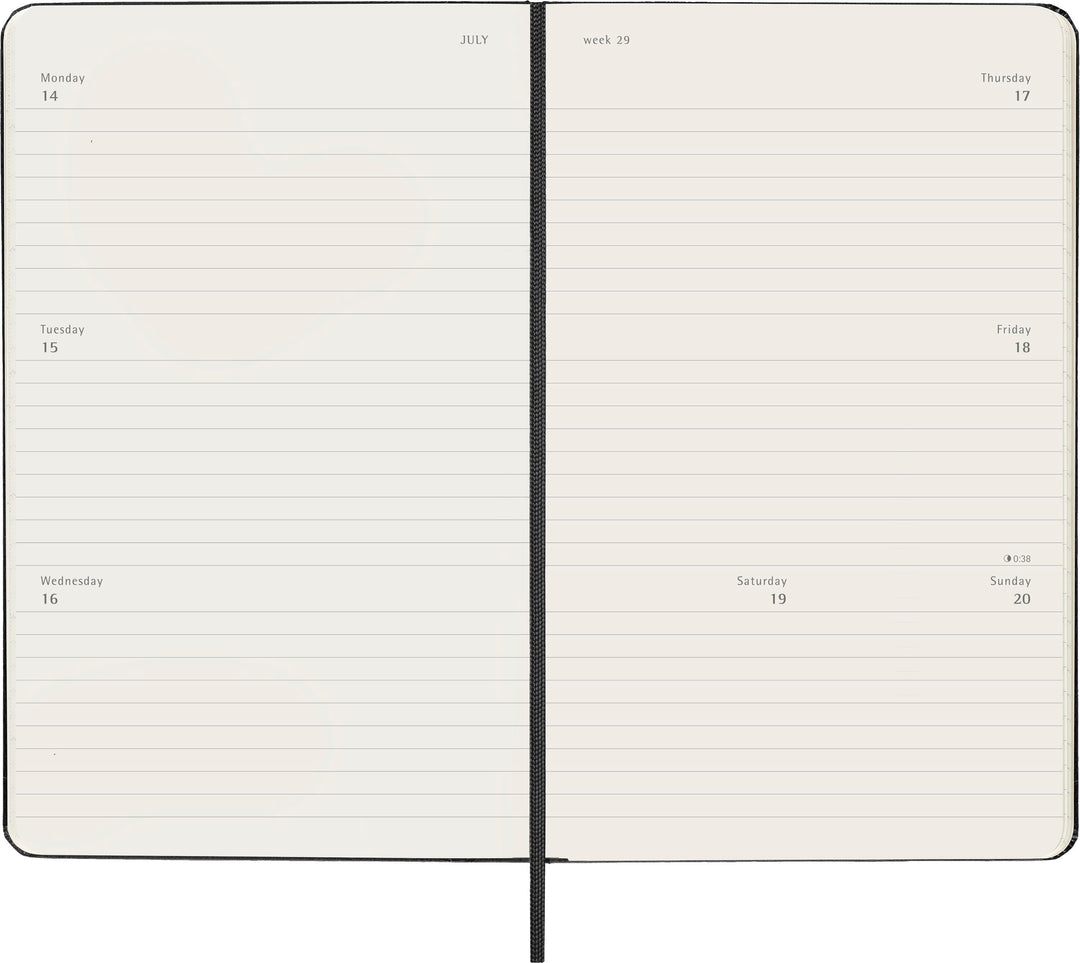 Moleskine 18 Monate Wochenkalender 2025/2026, L/A5, 1 Wo = 2 Seiten, Horizon...