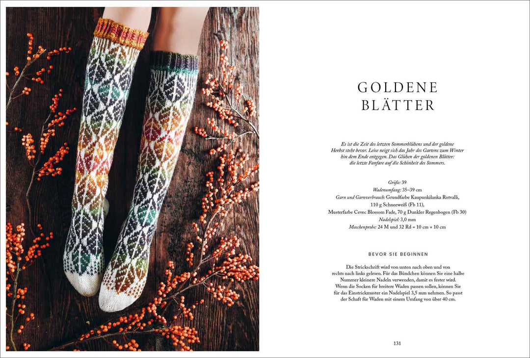 Florale Scandi-Socken stricken | Laitinen, Niina