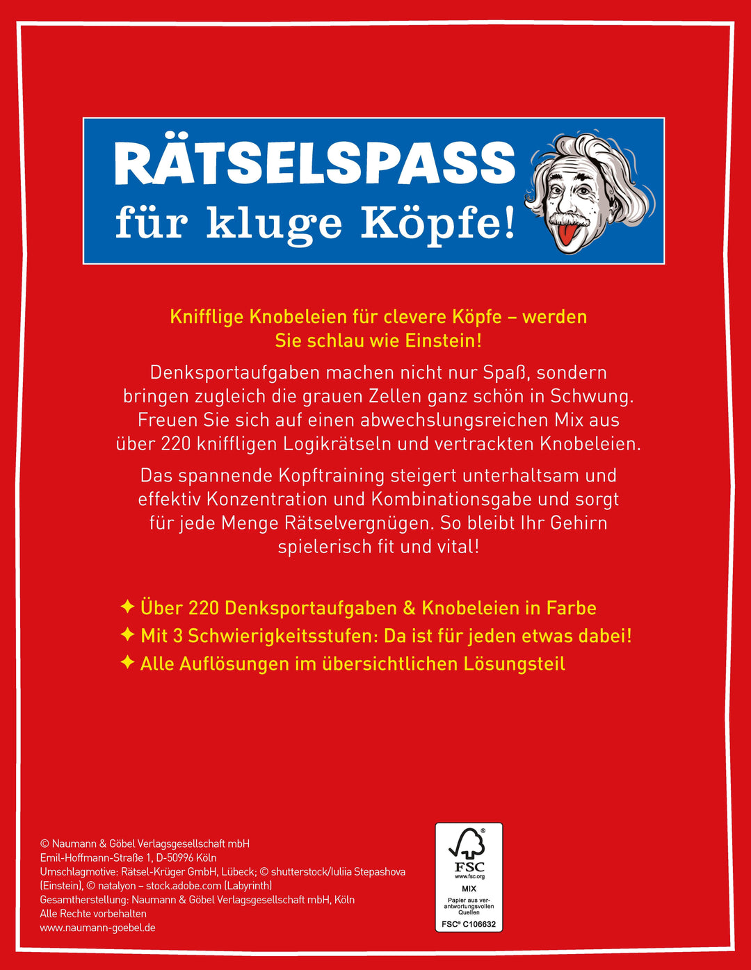 Sei schlau wie Einstein! - Denksport & Knobeleien für Erwachsene | -