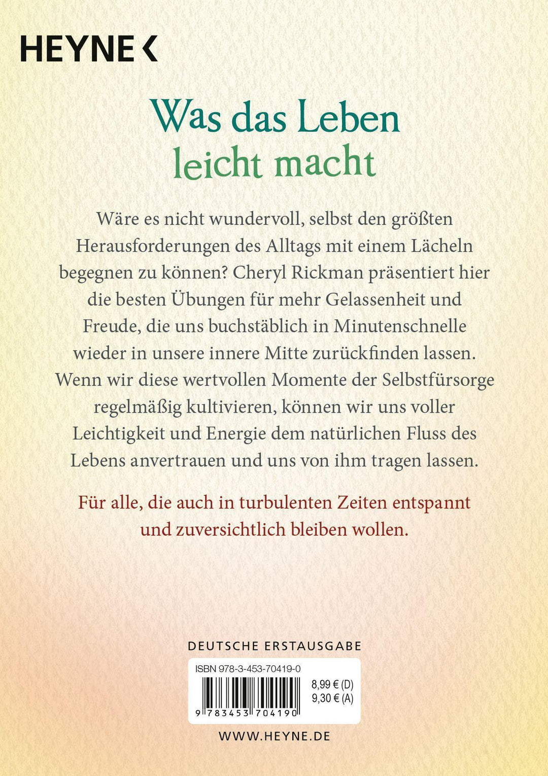 Das kleine Buch der Leichtigkeit | Rickman, Cheryl