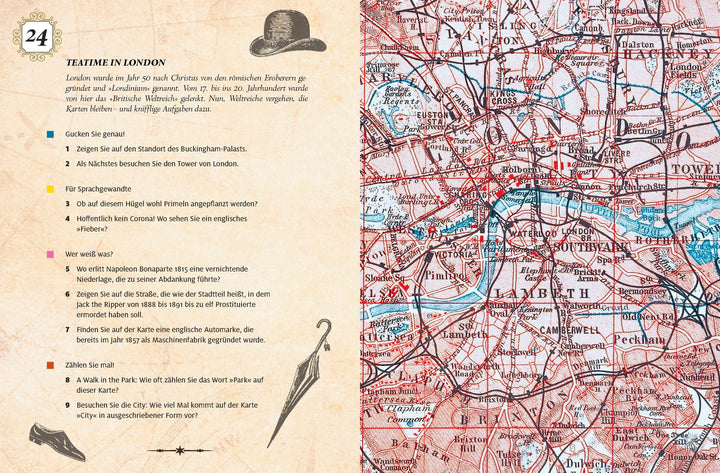 Adventskalender der Landkartenrätsel. In 24 Etappen um die Welt | Kiefer, Philip