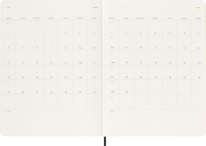 Moleskine 18 Monate Wochenkalender 2025/2026, XL, 1 Wo = 1 Seite, Rechts Lin...