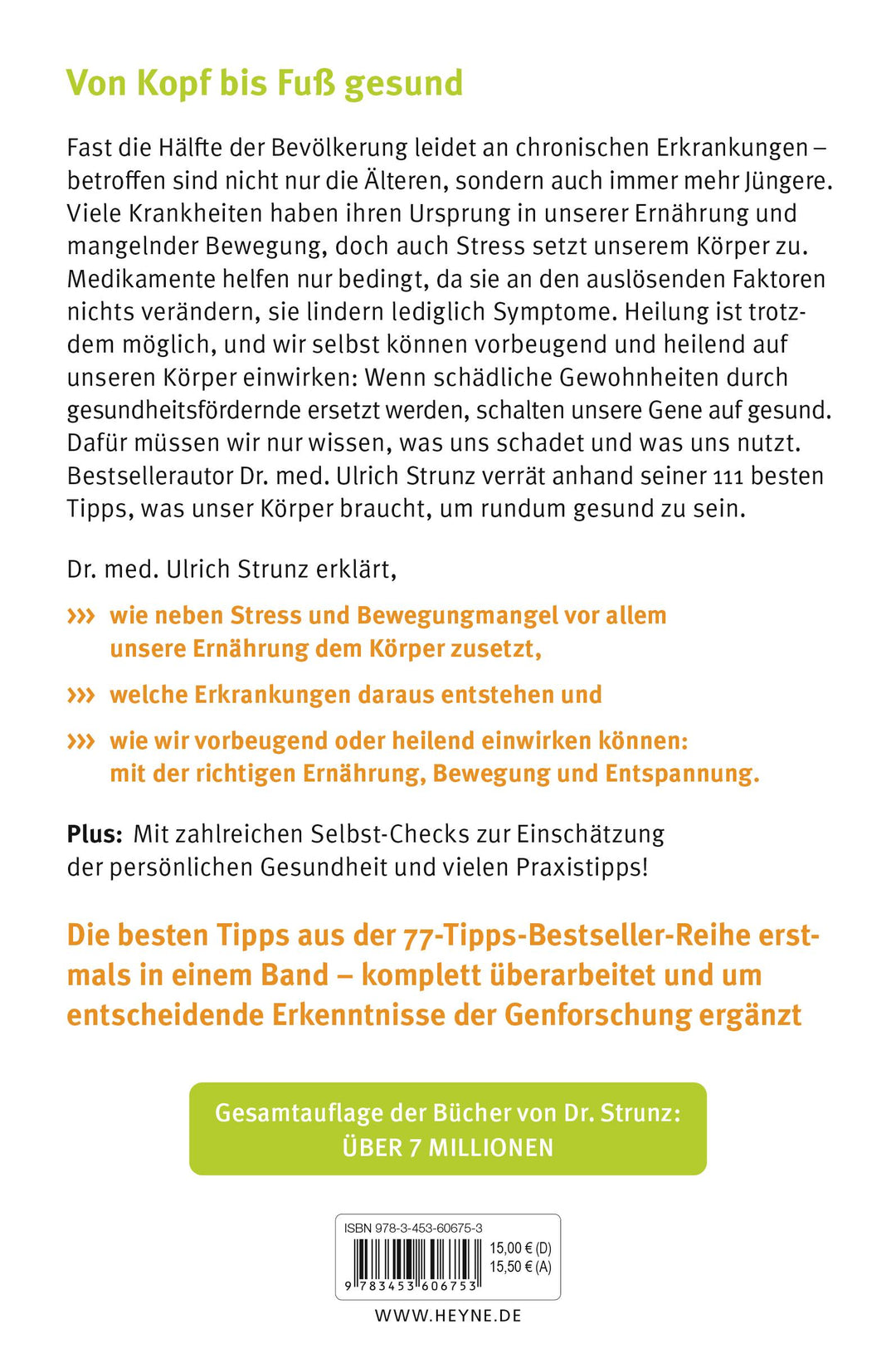 111 Tipps für einen gesunden Körper | Strunz, Ulrich